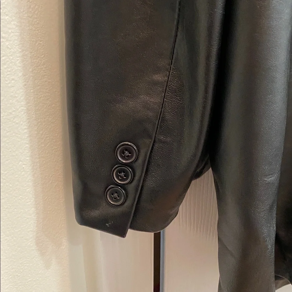 Jones New York Black Leather Sport Coat